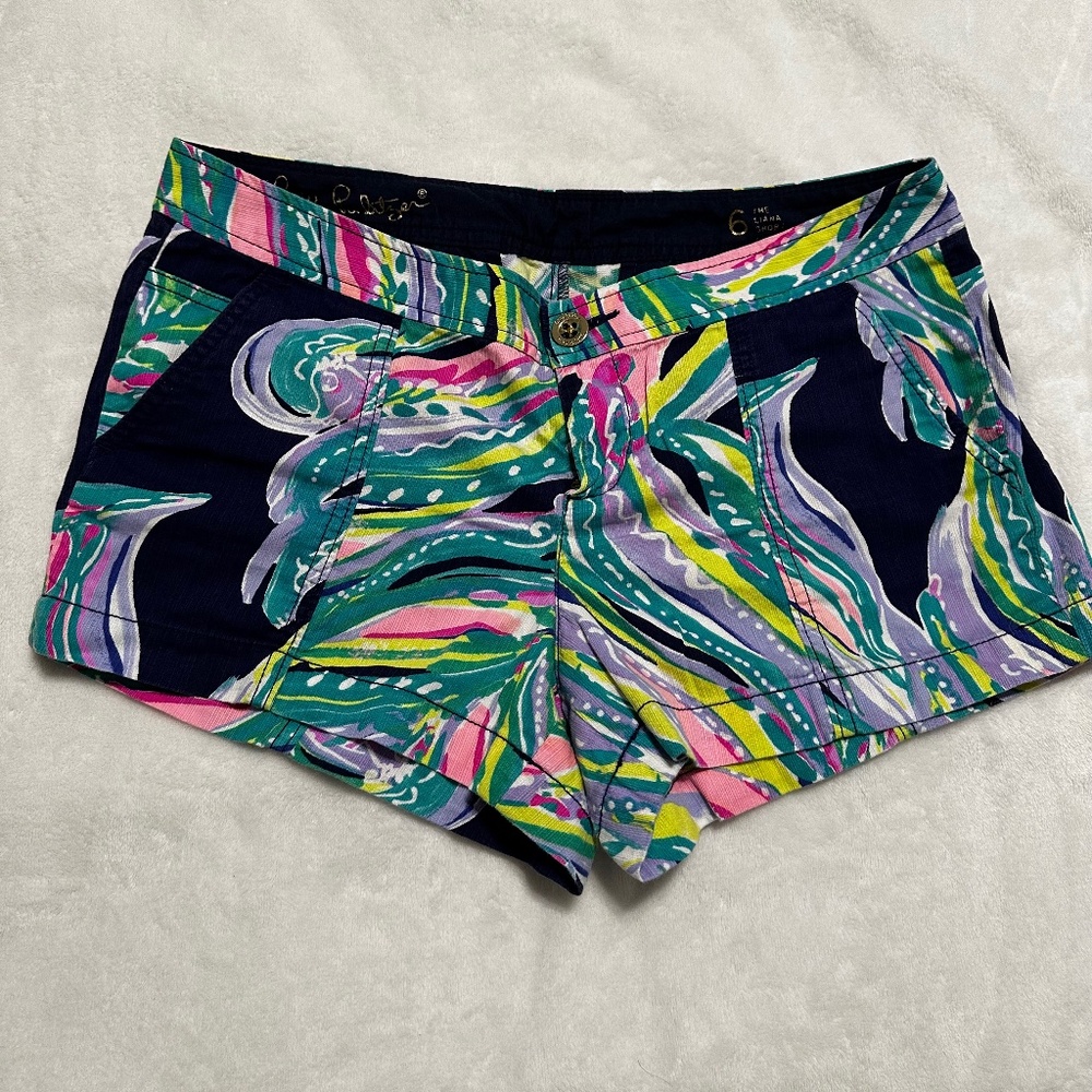 Lilly Pulitzer Liana shorts - blue/pink/green multi - size 6